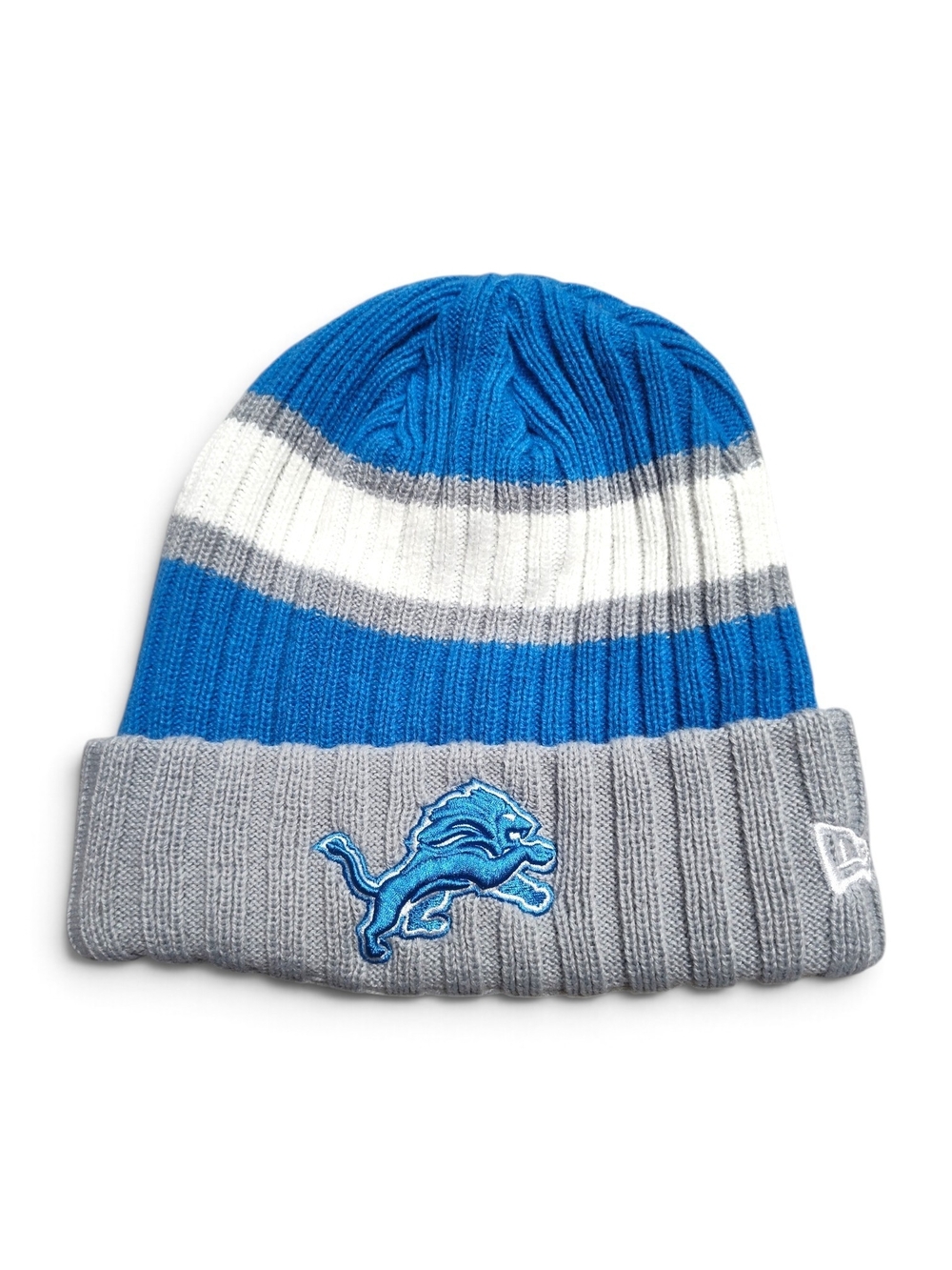 Detroit Lions New Era Cuffed Knit Beanie Hat Blue Gray One Size NFL Unisex